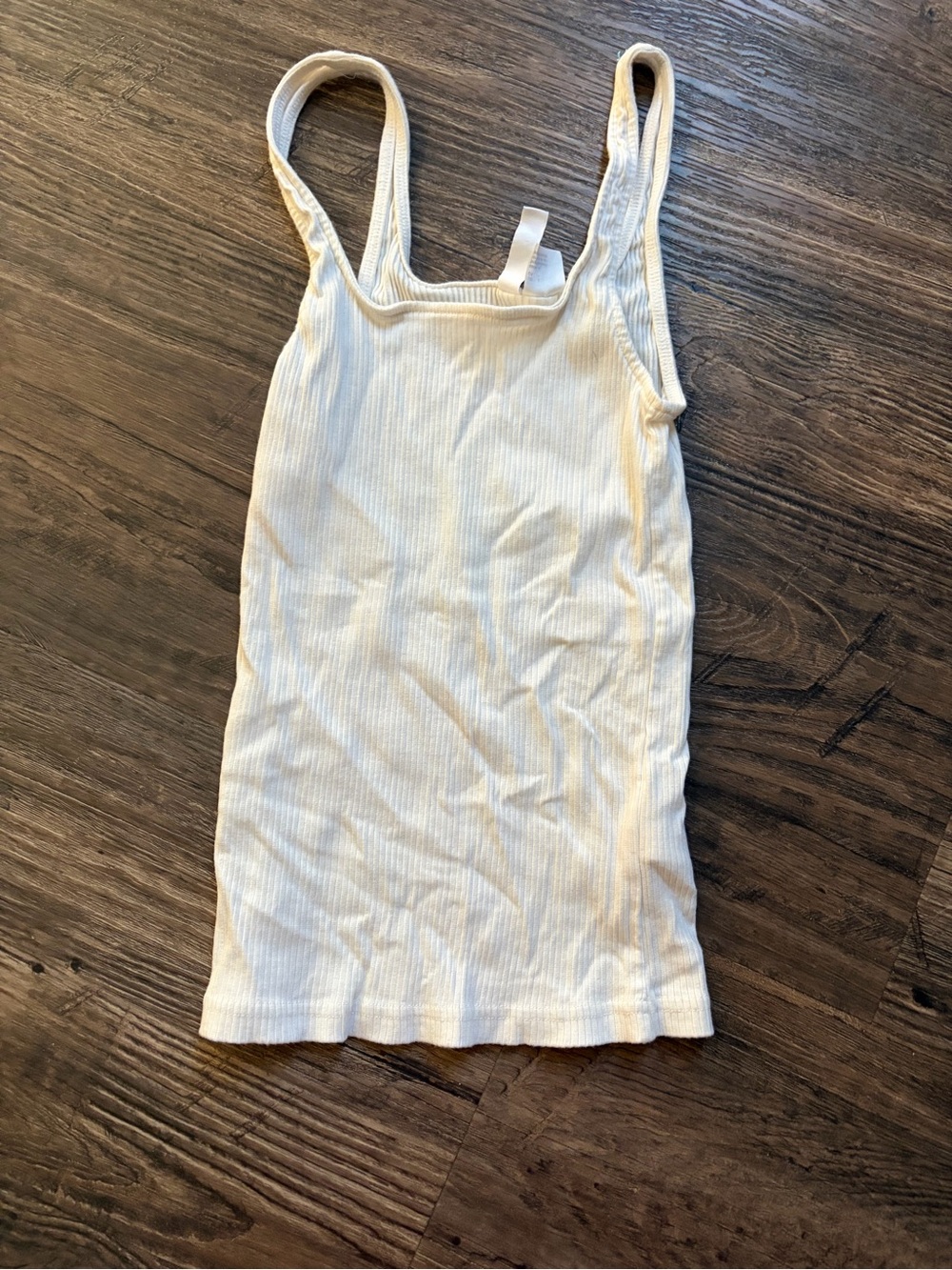 H&M Cream Ribbed Tank Top